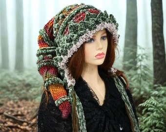 Festival Hat, Witch Hood, Wizard, Druid Fae, Elf, Whimsical, Cowl, Oversized Oversized Elf Hood, Druid Fae Witch Wizard Cosplay, Long  main image 4