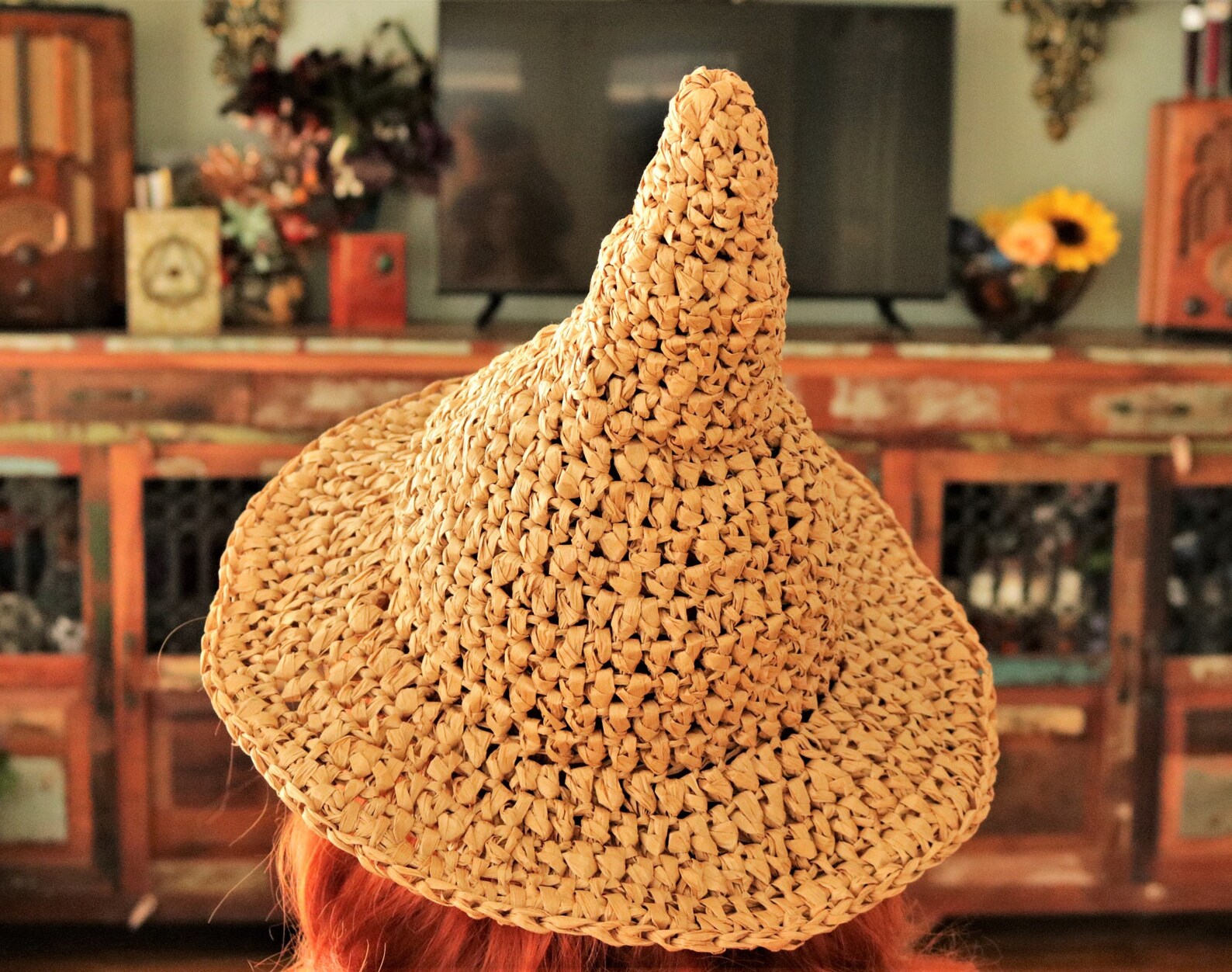 Raffia Summer Straw Witch Hat Witches of Summer Witch Hat Etsy