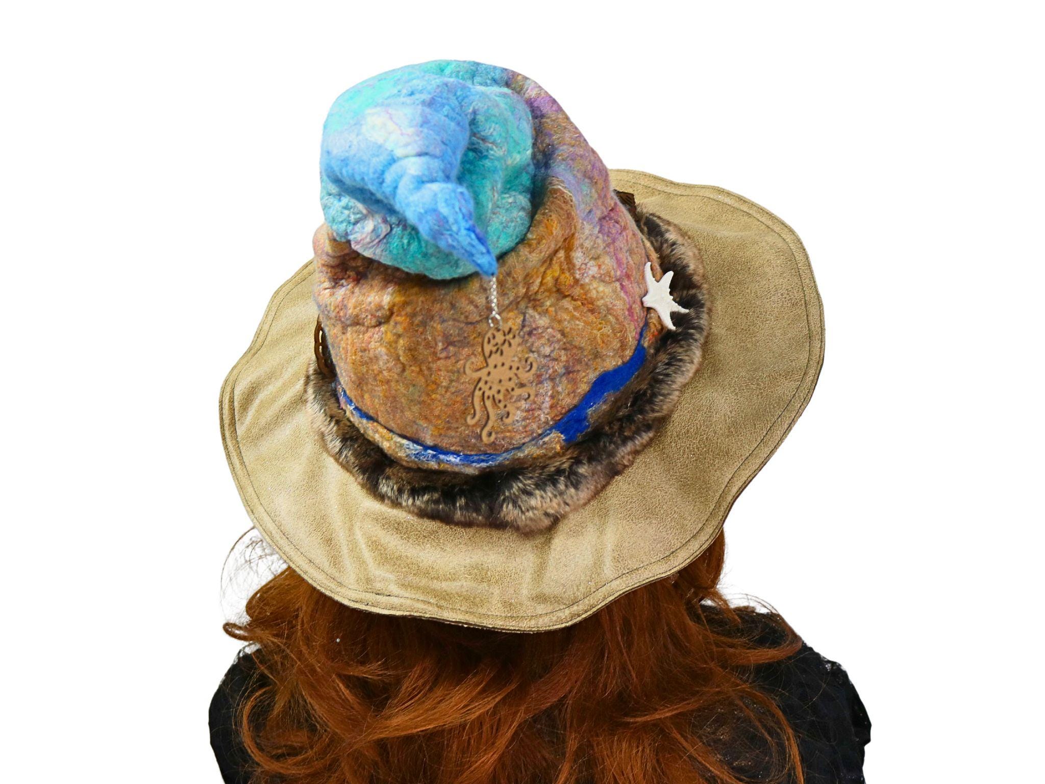 Costume Mermaid Witch Hat Seaworthy Starfish with Net Unique Art to Wear Mermaid Dress & Starfish Headband – Coco Village main image 3