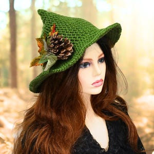 Pixie Point Witch Hat, Modern Casual Style, Wired Brim, Lightweight Summer Festival Wear
