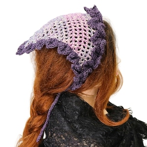 Summer Dragon Bandana, Crochet Lace Hair Scarf, Triangle Shape, Festival Fae Head Wrap, Everyday Boho Style, Forest Elf Cosplay