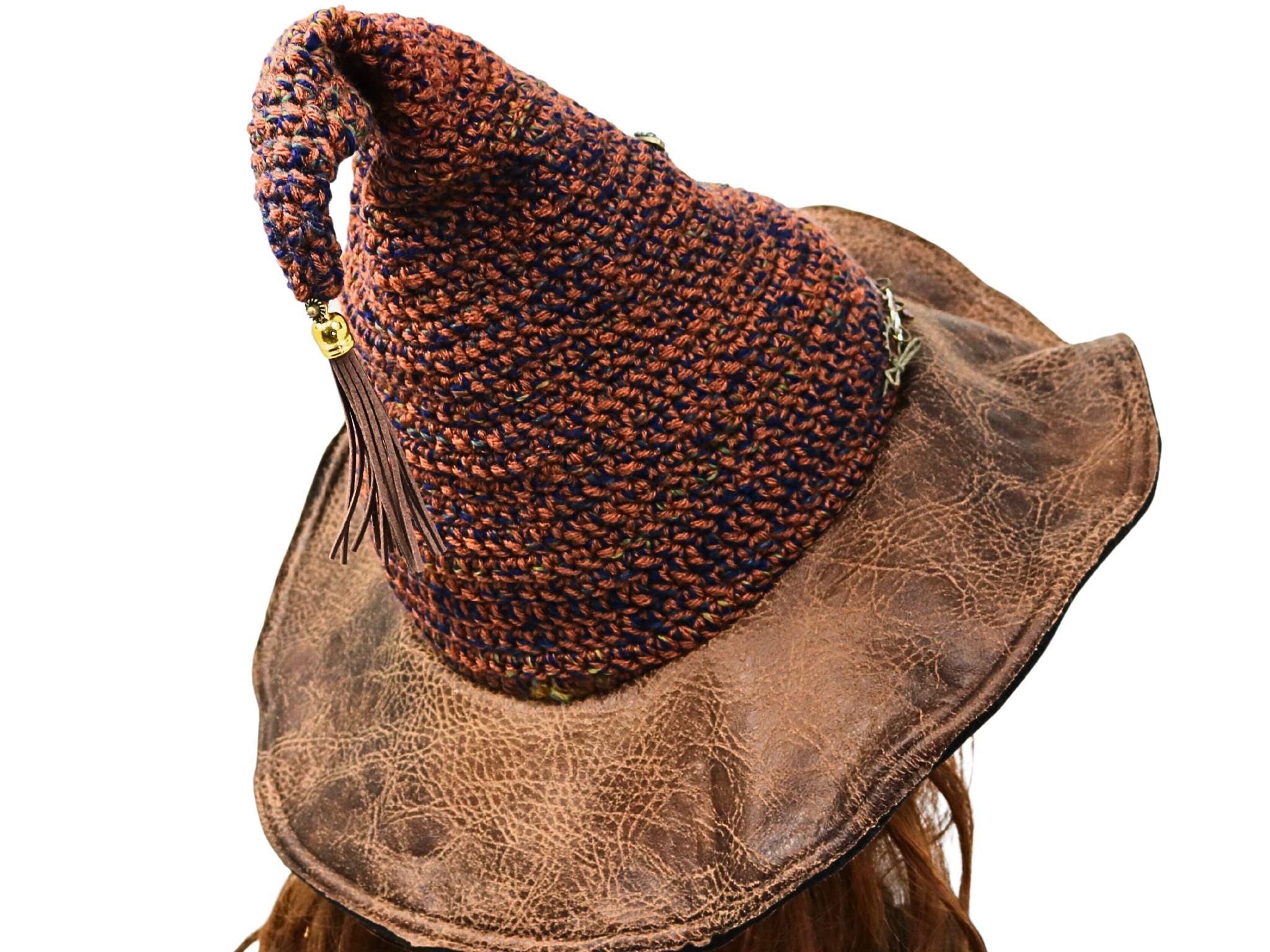 帽子 Vintage wizard hat Leather Handmade Wizard Hat, Witch Hat - Etsy