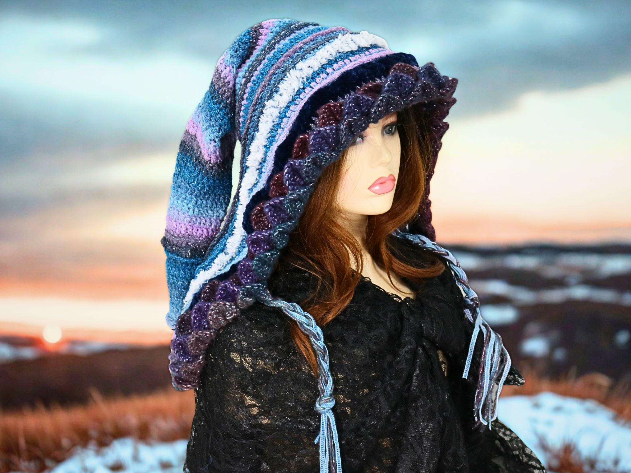 Oversized Elf Hood, Druid Fae Witch Wizard Cosplay, Long 