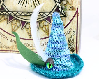 Small Witchy Housewarming Gift, Mini Water Witch Hat Decor, Magical Eye Witch Sorcerer Hat, Magic Shelf Desk Decor