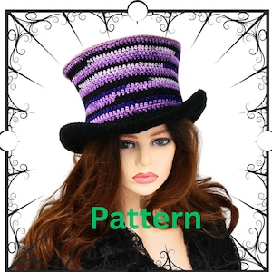 Pattern for Crochet Top Hat, Crochet Pattern, Digital Download PDF Pattern, Top Hat How To, Fun Whimsical Top Hat Pattern, Basic Top Hat