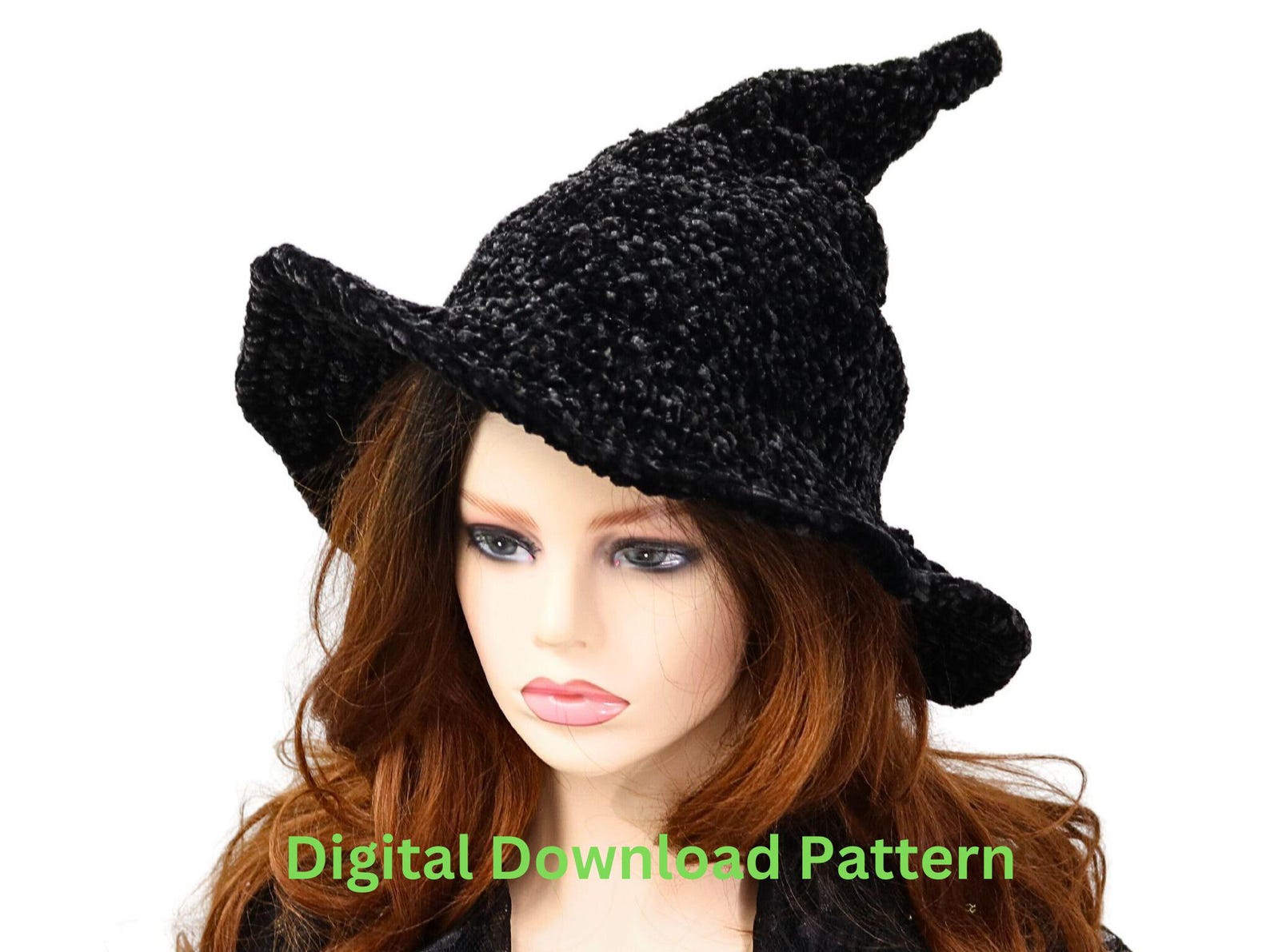 Shape Witch Pattern Pattern for Crochet Velvet Witch Hat, Digital Download PDF, Salem Witch ...