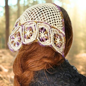 Flower Kerchief, Head Bandana, Triangle Shape, Medieval Festival, Everyday Boho Style, Shire Cosplay