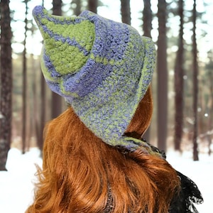 Felted Wool Winter Hood, Unique Style, Winter Witchy Fashion, One of a Kind, Chunky Fringe