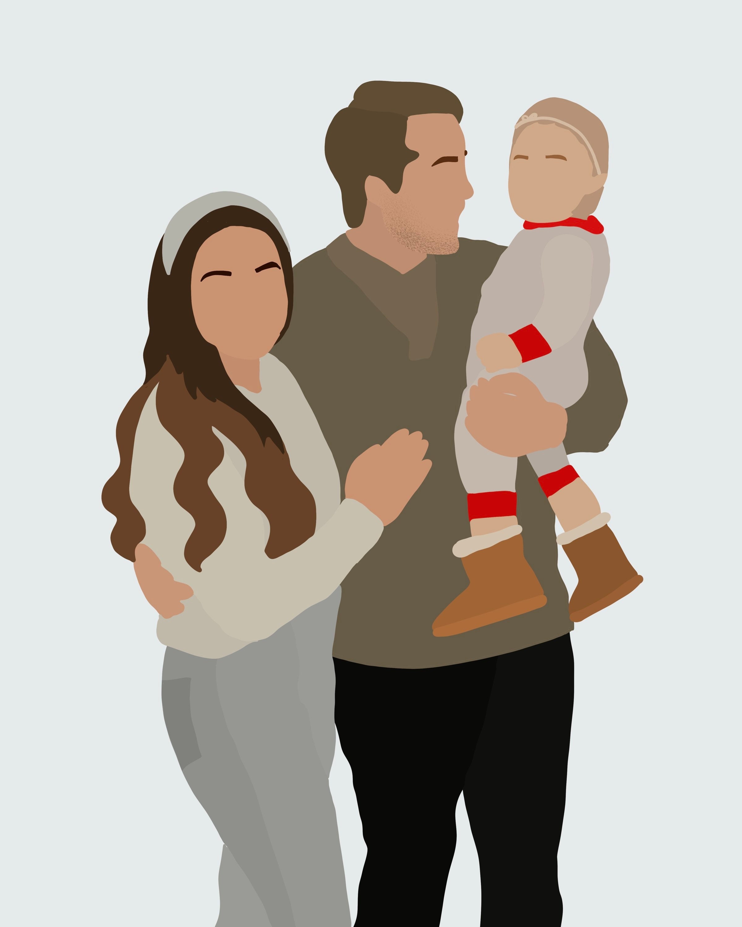 Custom Family Portrait Illustration Simple Family Portrait - Etsy Custom Family Portrait Illustration Simple Family Portrait - Etsy