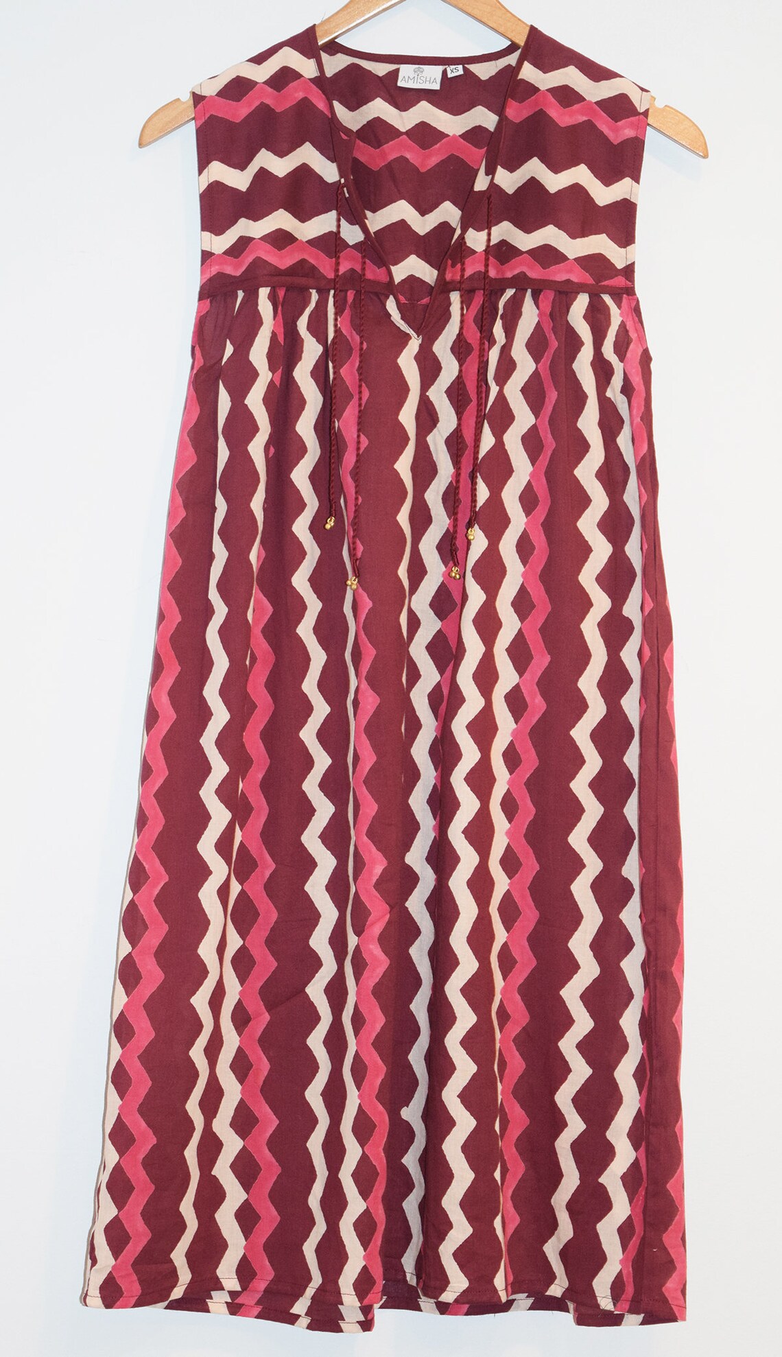 Hand Block Printed Dress Cotton Block Print Dress India Wood Etsy