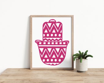 Minimalist Hamsa Art Print, Abstract Wall Art, Geometric Art Print, DIY Digital Print Art, JPEG Art Prints, India Art, Yoga Art, Hamsa Hand