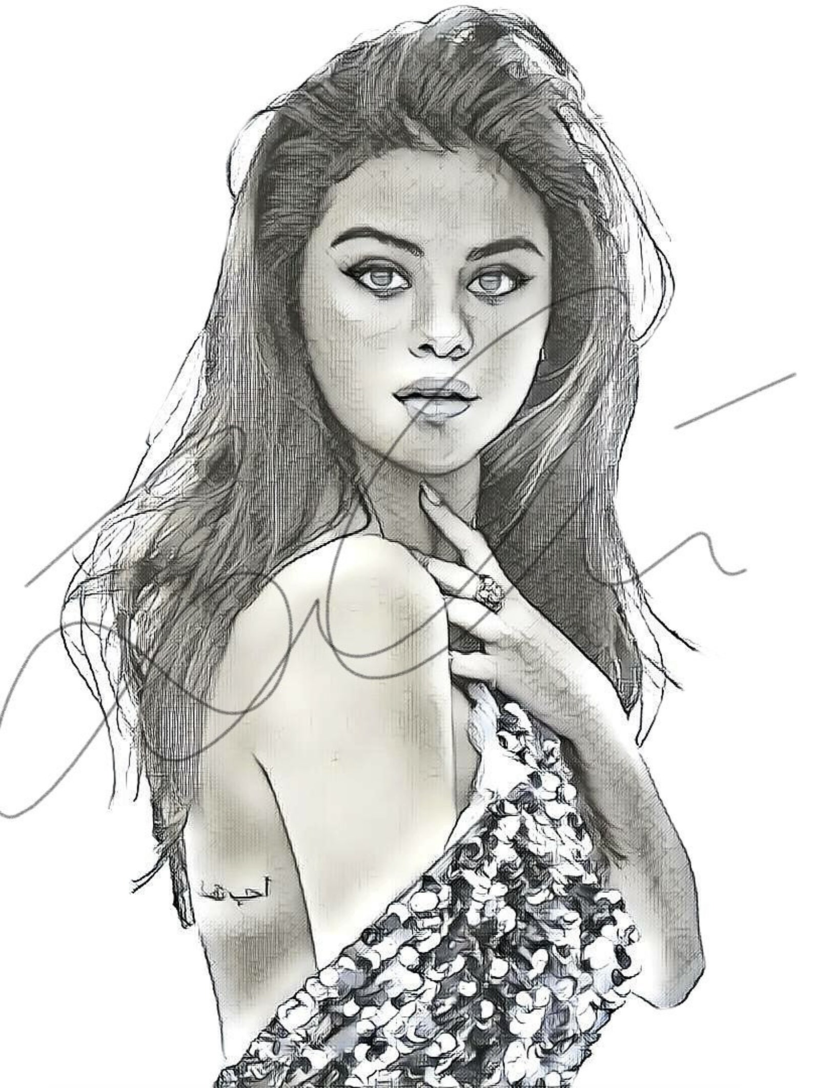 Рисовать селена голова