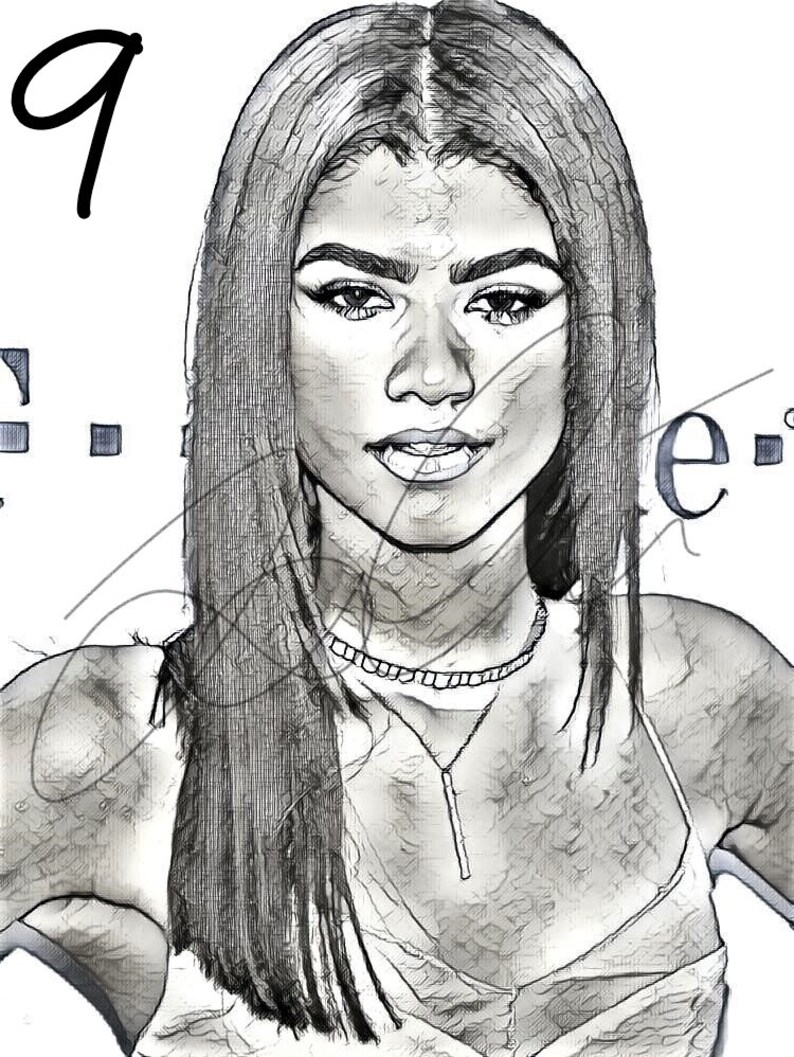 Zendaya Coleman Drawing Sketch PRINT Wall Art Illustration Etsy