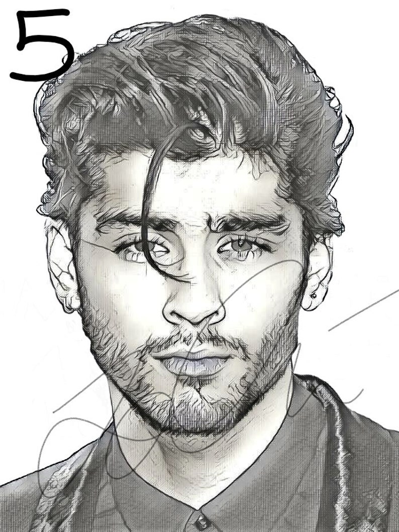 Zayn Malik Drawing Sketch PRINT Wall Art Illustration 1D | Etsy