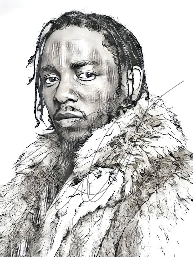 Kendrick Lamar Drawing Sketch PRINT Wall Art Illustration | Etsy