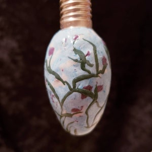 Clay Glass Christmas Light Bulb Handmade Ornament Light Catcher Unique Art Holiday Decorations