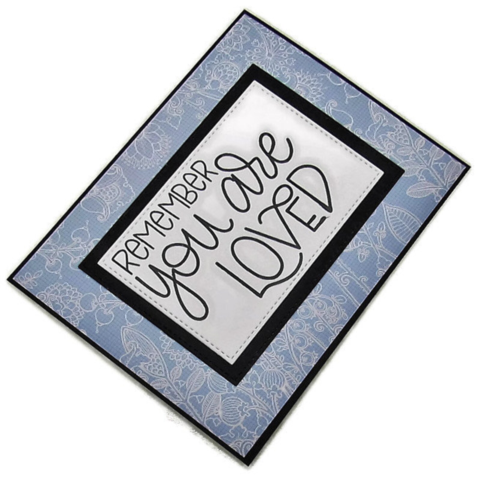 Handmade Love Card Remember You Are Loved Blue Floral Themed Greeting ...