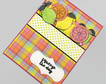 Squeeze The Day | Citrus Fruit Themed Encouragement Card | 2019239