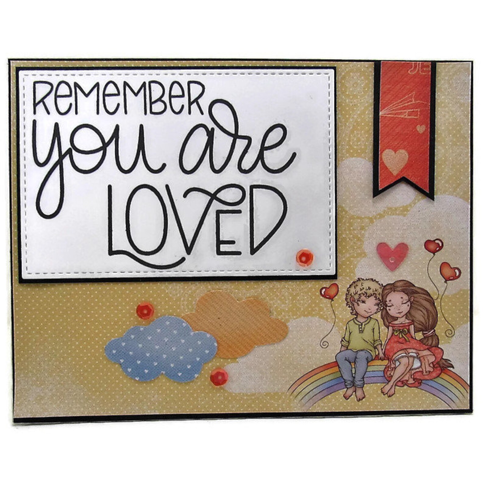 Handmade Love Card Remember You Are Loved Cute Couple Sitting on ...