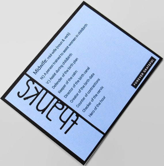 Forever Grateful Midwife Appreciation Card In Light Blue Etsy