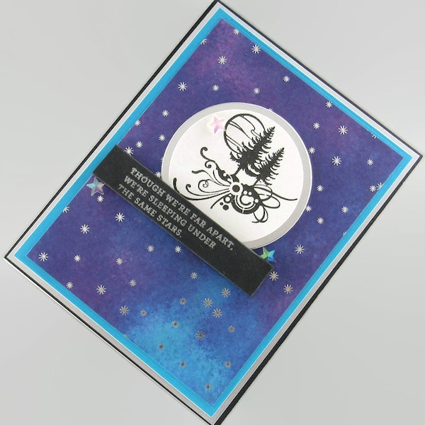 Although We're Far Apart, We're Sleeping Under The Same Stars | Thinking Of You Card | 19-20