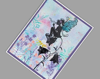 Handmade Fairy Themed Greeting Card | Blank Note Card | R230042