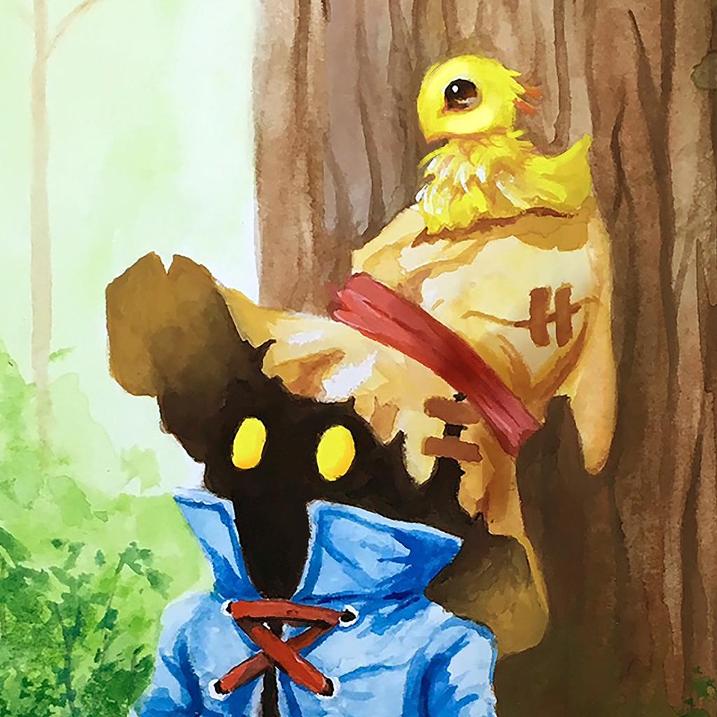Vivi & Chocobo | Final Fantasy 9 Character Art Print | Originally