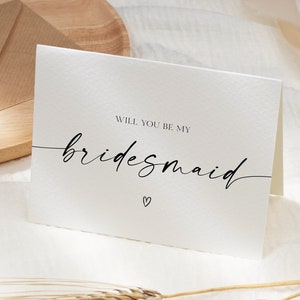 Minimalist Bridesmaid Proposal Card Templates, Be My Bridesmaid, Maid of Honor Proposal, Bridal Party Card, Editable, Instant Download, AD18