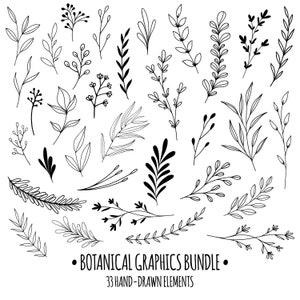 Rustic Graphics Bundle, Hand-Drawn Graphics Clipart, Rustic Wedding DIY, SVG Graphics, PNG Graphics, Rustic Wreaths Drawing, Greenery