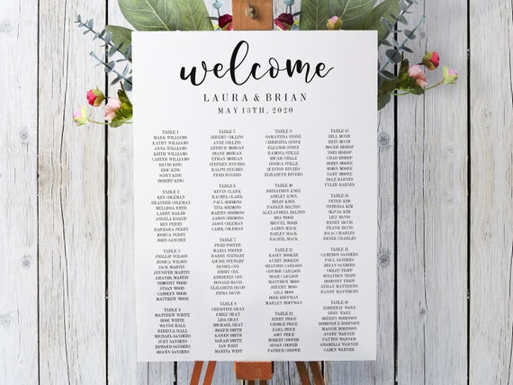 Printable Wedding Seating Chart Editable Seating Chart | Etsy