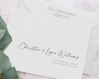 Minimalist Wedding Address Envelope Template, Printable Wedding Envelopes, Envelope Address Label Templates, Instant Download, AD18