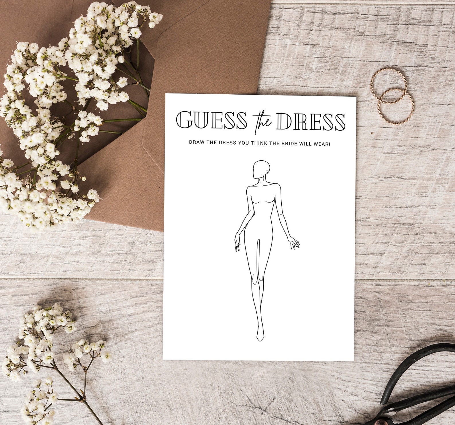 Guess the Dress Printable Bridal Shower Game Wedding Shower - Etsy