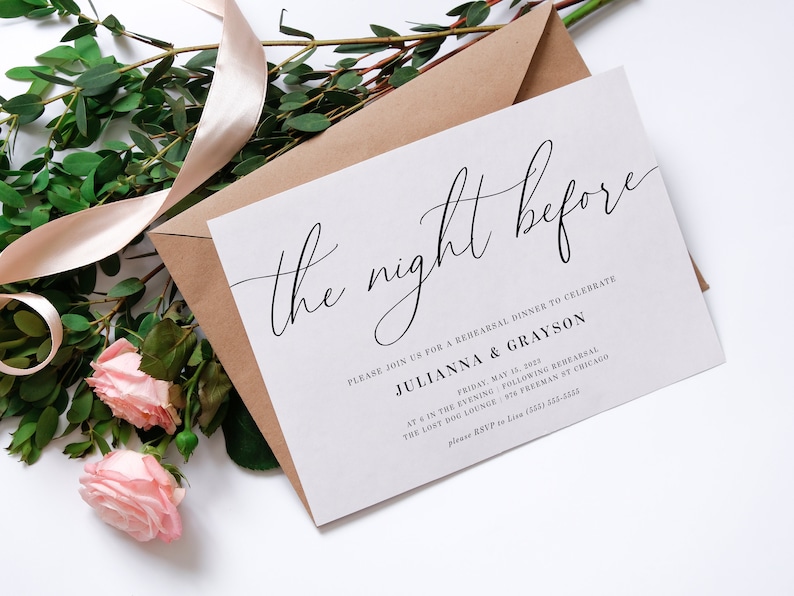 The Night Before Wedding Rehearsal Invitation Template, Printable Rehearsal Dinner Invitation, Editable, Instant Download, Wedding DIY, AD70 image 5