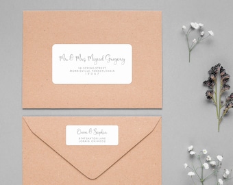 Printable Address Labels, Wedding Envelope Labels, Editable Template, Envelope Address Templates, Instant Download, Wedding DIY