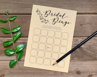 Bridal Bingo Printable Wedding Game, Bridal Shower Game Template, Wedding DIY, Instant Download, Rustic Wedding Shower Game, Wedding Bingo