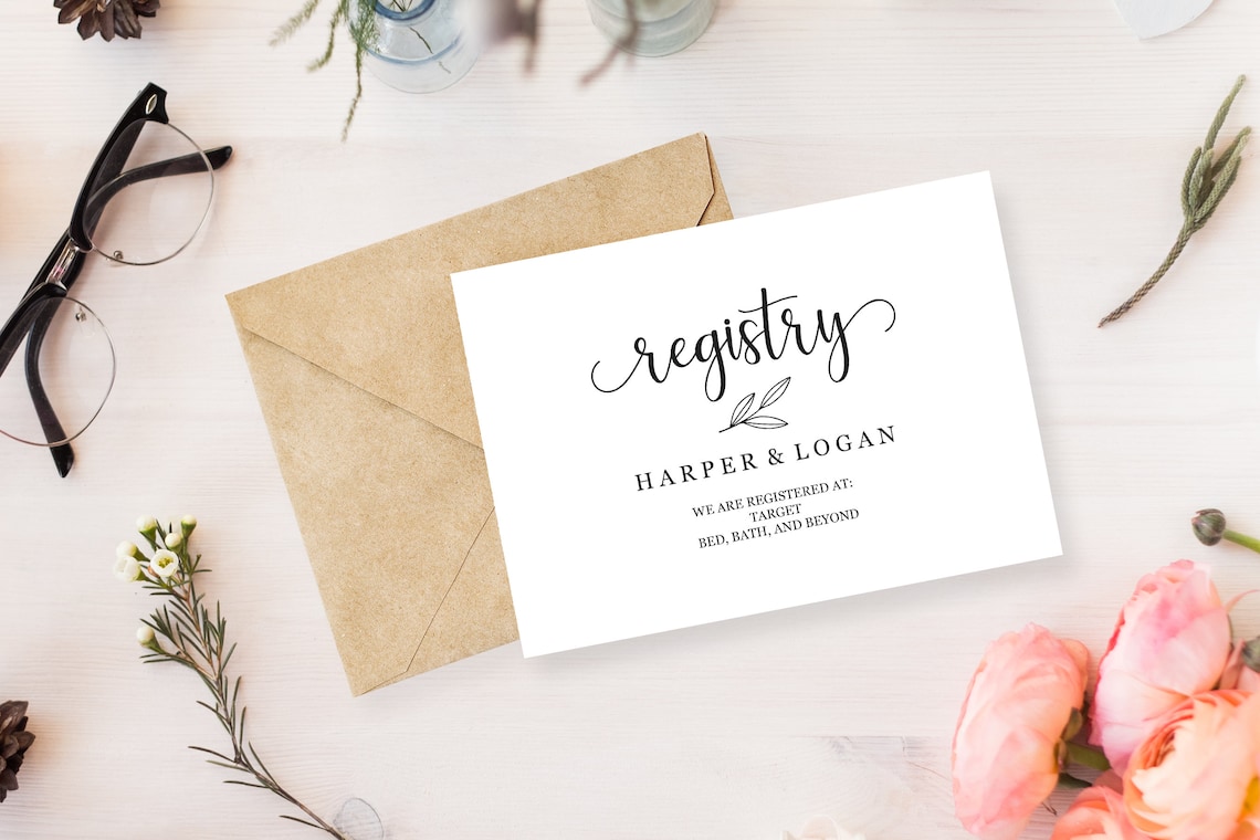 Registry Wedding Invitation Insert // Printable Invitation Etsy