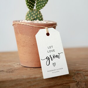 Let Love Grow Wedding Favor Tag Template, Printable Wedding Favor Tag, Editable Thank You Tag, Wedding Welcome Gift Tag, Download, AD10
