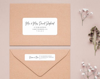 Printable Envelope Address Labels, Editable Wedding Address Label Template, Printable Wedding Envelope Labels, Download, Wedding DIY, AD01