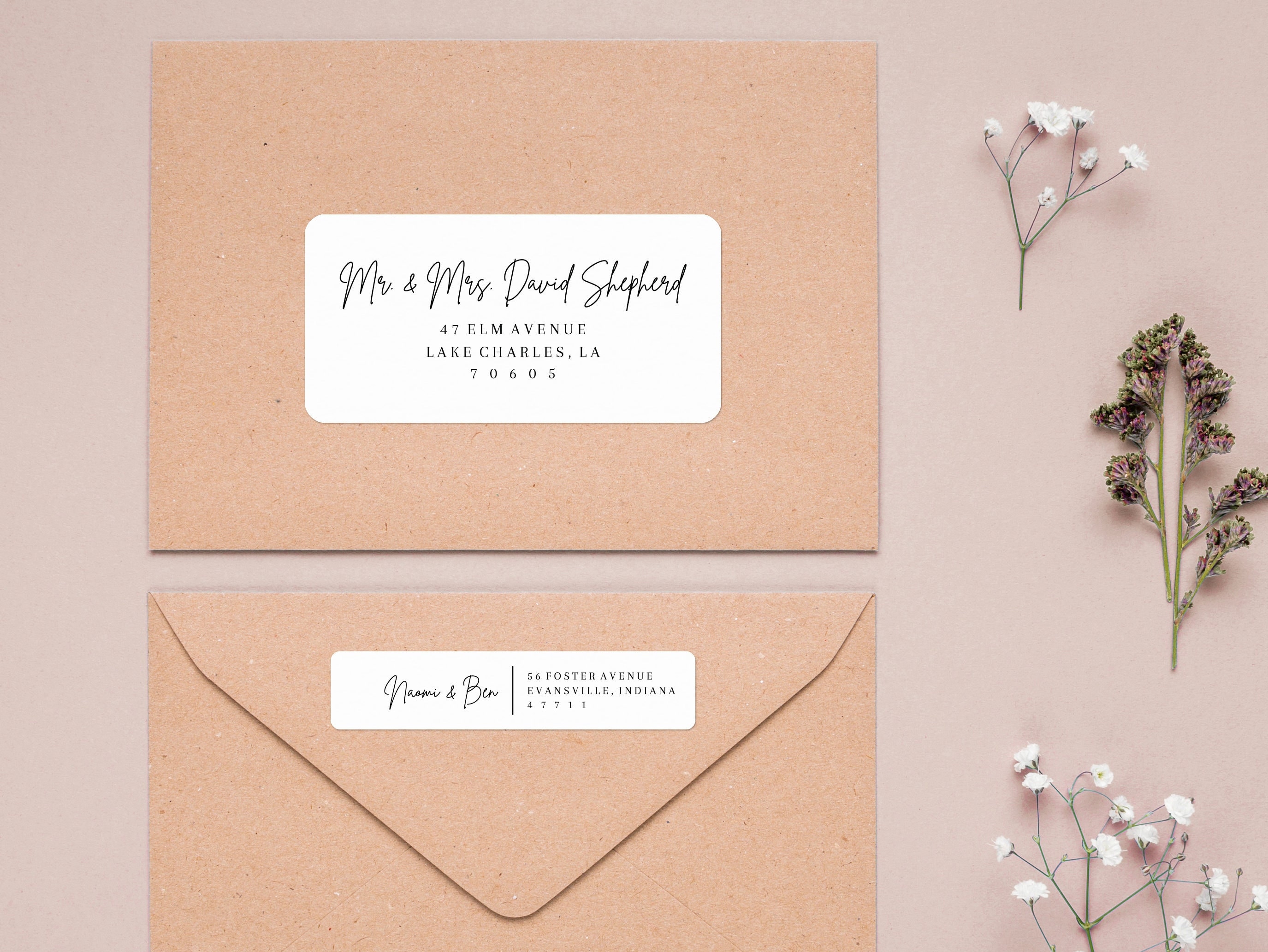 Printable Envelope Address Labels, Editable Wedding Address Label