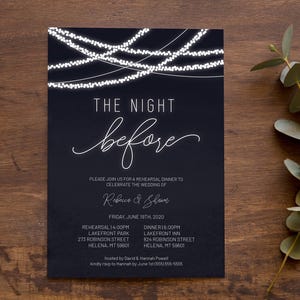 Printable Rehearsal Dinner Invitation Template, The Night Before Rehearsal Dinner Invite, Editable Template, Download, Rustic Wedding DIY