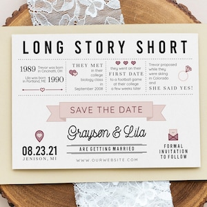 Save the Date, Long Story Short, Printable, Wedding Save the Date, Editable Template, Rustic Wedding, Instant Download, Invitation, AD38