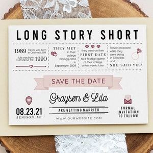 Save the Date, Long Story Short, Printable, Wedding Save the Date, Editable Template, Rustic Wedding, Instant Download, Invitation, AD38