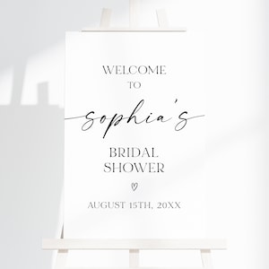 Minimalist Bridal Shower Welcome Sign Template, Printable Bridal Shower Sign, Wedding Signage, Editable Sign, Instant Download, AD18