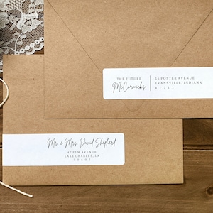 Druckbare Umschlag Adresse Wrap Etiketten, bearbeitbare Hochzeitsumschlag Adressetikett Vorlage, Schreibschrift, Hochzeit DIY, sofortiger Download, AD01