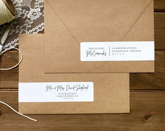 Printable Envelope Address Wrap Labels, Editable Wedding Envelope Address Label Template, Script Font, Wedding DIY, Instant Download, AD01