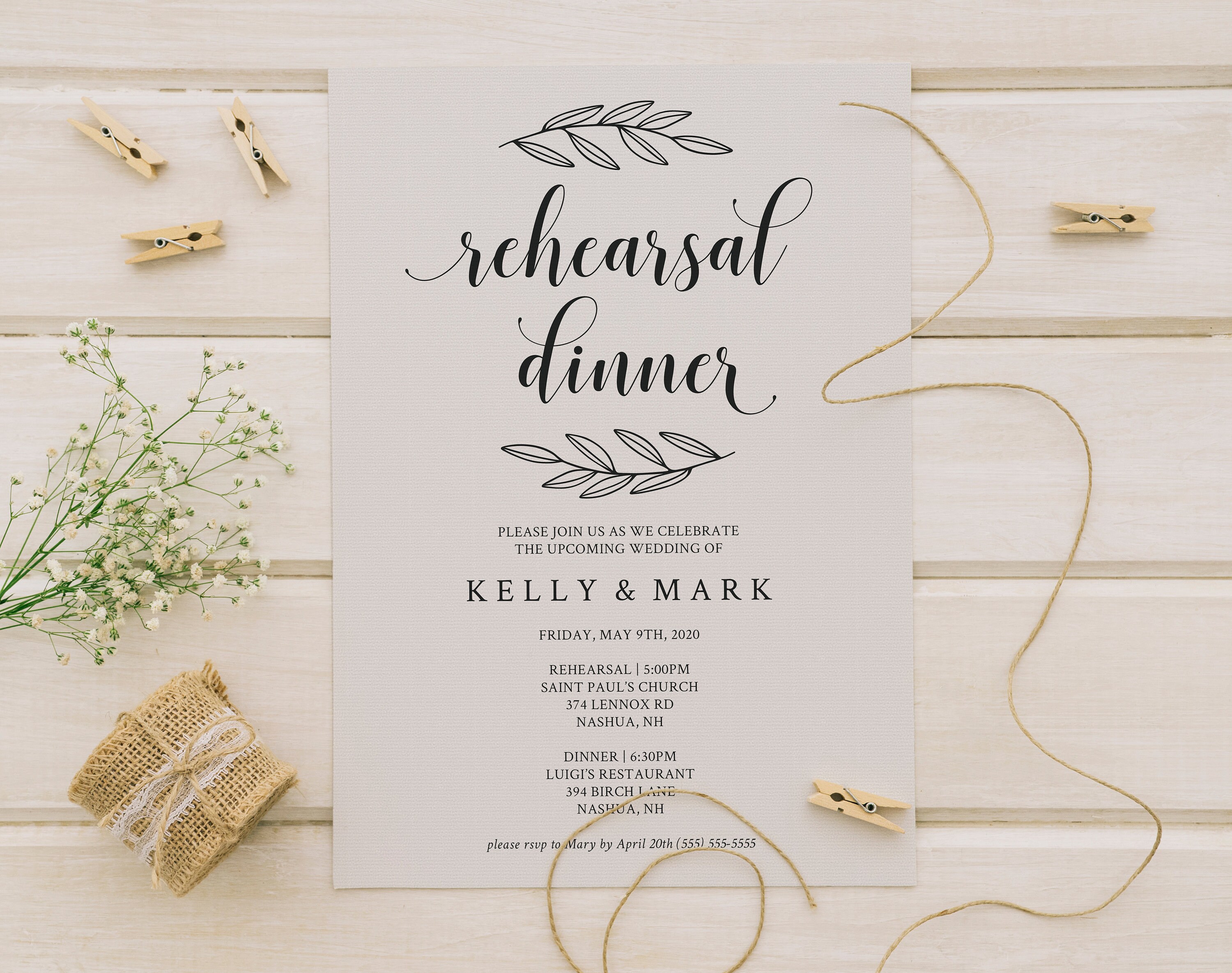 Printable Rehearsal Dinner Invitation Template // Editable | Etsy