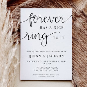 Engagement Announcement, Editable Engagement Party Invitation Template, Forever Has A Nice Ring To It, Download, Printable Wedding DIY, AD02