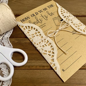 How Old Was the Bride-to-be Printable Bridal Shower Game, Bridal Shower ...