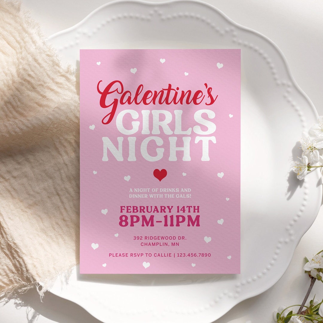 Galentine's Day Girls Night Invitation Template, Girls Night Out ...