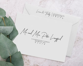 Modèle d'adresse enveloppe imprimable, adresse d'enveloppe de mariage script modifiable, mariage bricolage, téléchargement immédiat, modèle d'enveloppe